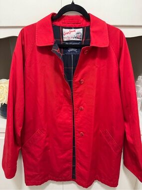 1987 Vintage Burberrys Red Harrington Jacket Women’s 8 (S/M)/ Men’s XS